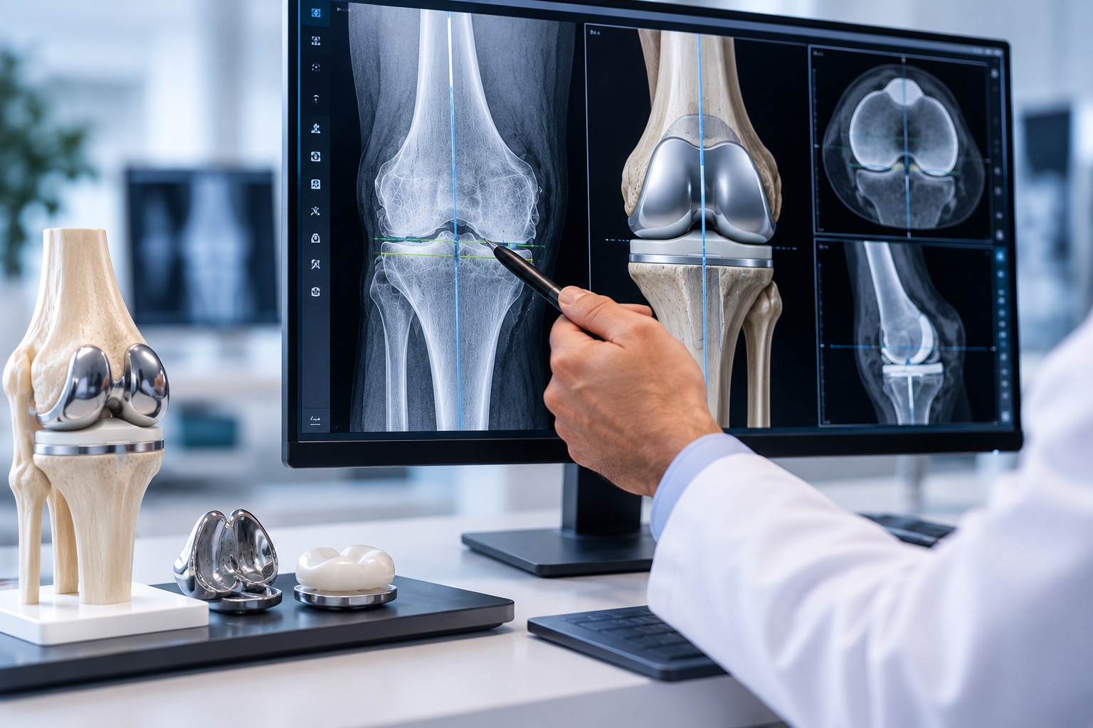 Digital planning of implant position and alignment for total knee replacement surgery